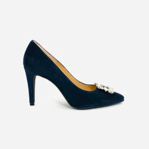 Rachel's Rachels - Navy court shoe with embellishment