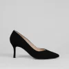 Rachels - Z6047 Black Suede V Court Shoe