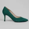 Rachel's Rachels - Z6047 Green V Suede Court Shoe