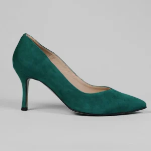Rachel's Rachels - Z6047 Green V Suede Court Shoe
