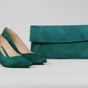 Rachel's Rachels - Z6047 Green V Suede Court Shoe