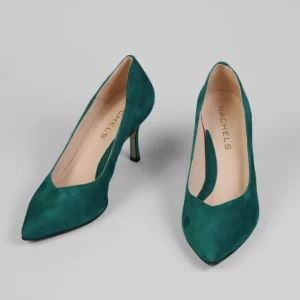 Rachel's Rachels - Z6047 Green V Suede Court Shoe