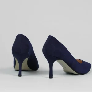 Rachels - Z6047 Navy Suede V Court Shoe