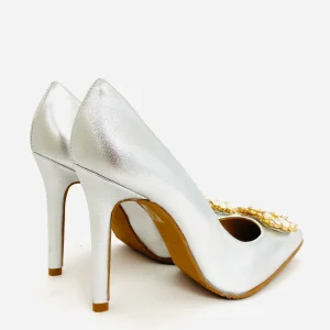 Rachel's Rachels- Silver court shoe with diamonte