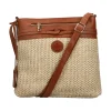 Rieker - H1519-64 Beige and Tan Raffia Crossbody