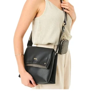 Rieker - H1612/00 Black & Cream Crossbody Bag