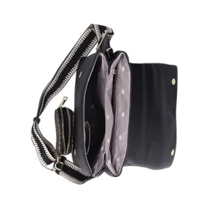 Rieker - H1612/00 Black & Cream Crossbody Bag