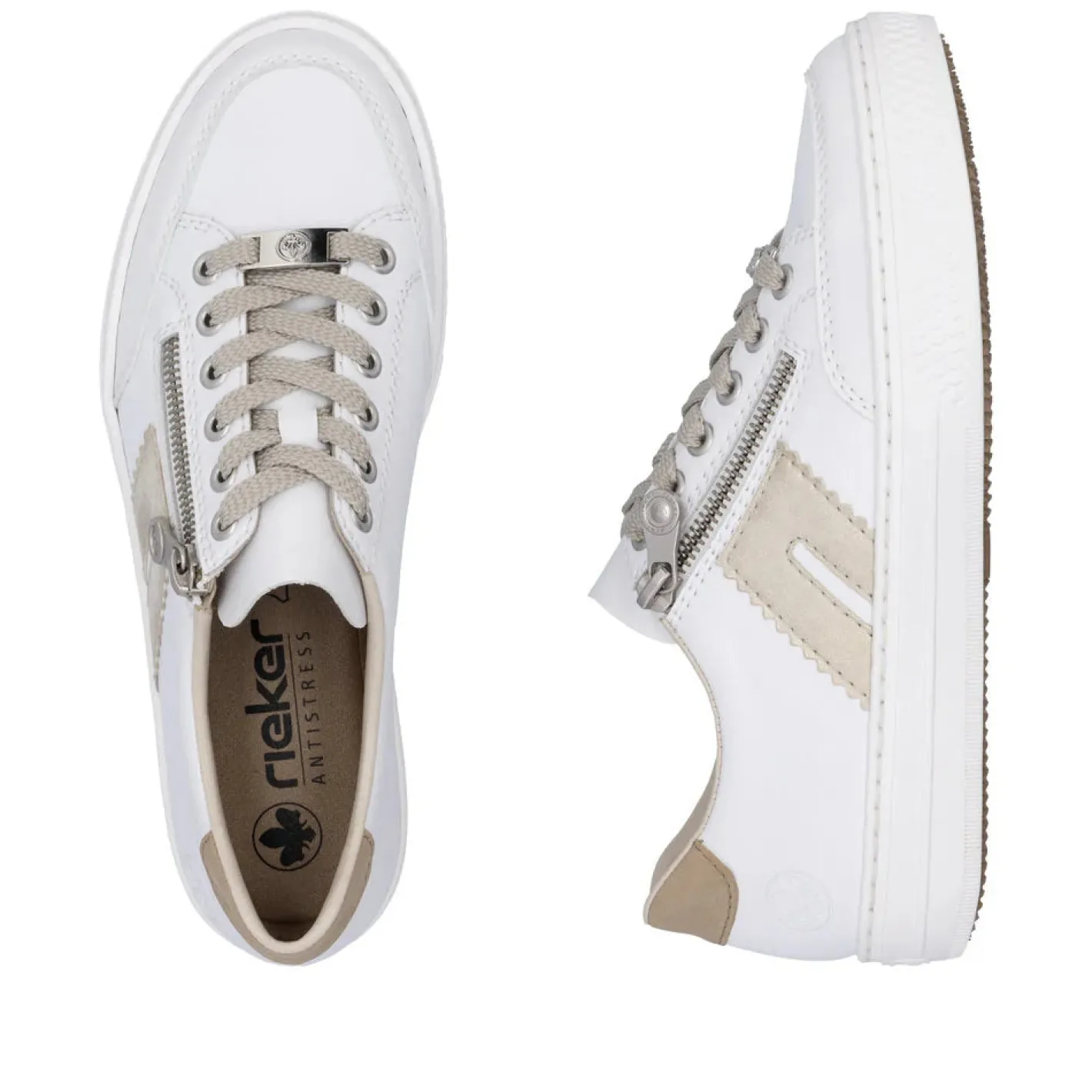 rieker__l_white_and_beige_2.webp Rieker - L5903 White and Beige Trainer
