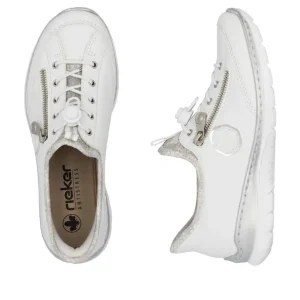Rieker - L32F1 White Slip On Trainer