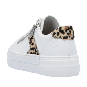Rieker - N4924 White and Leopard Trainer