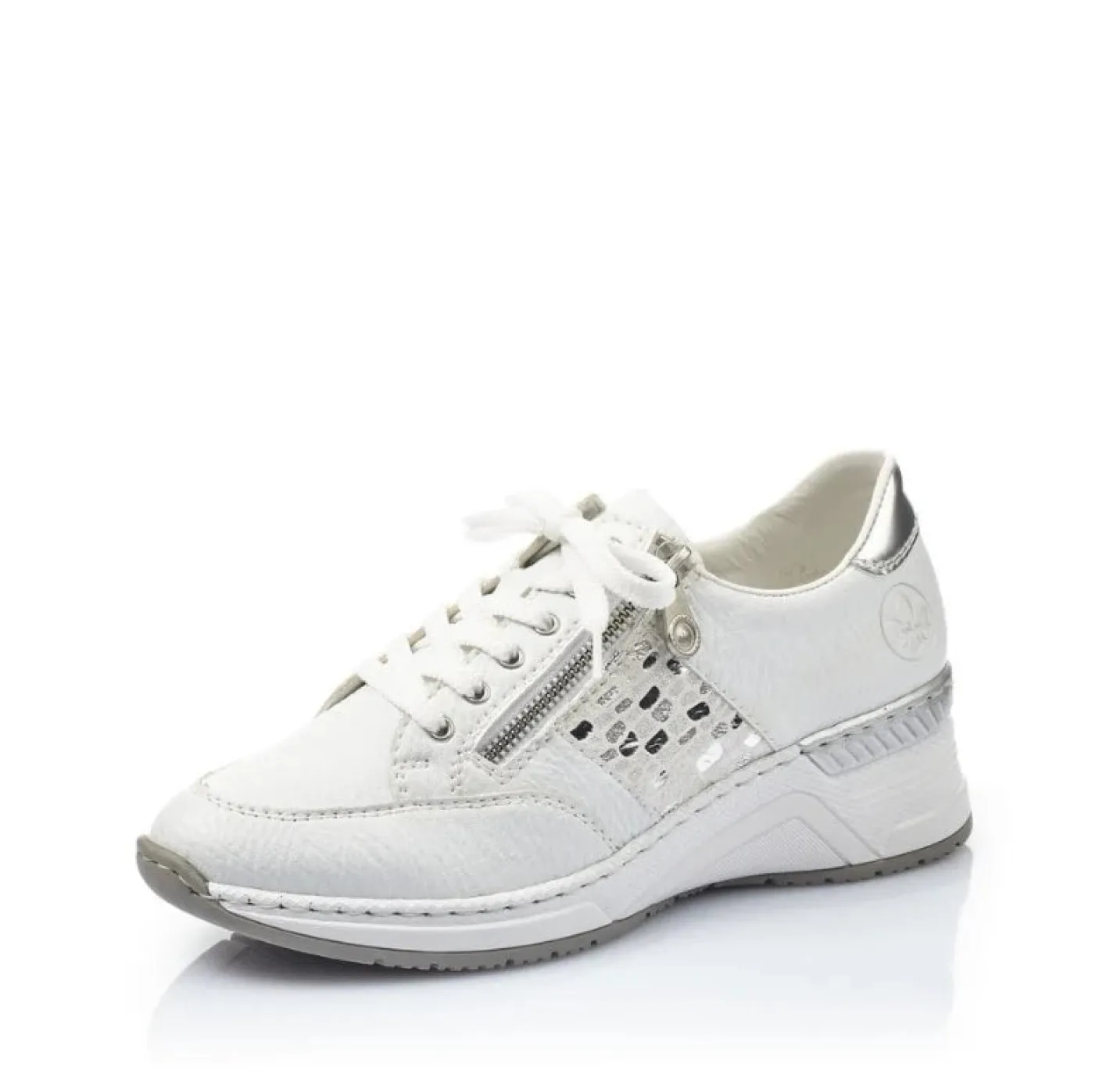 rieker__n_white_leather_w_3.webp Rieker - N4322-80 White Leather Wedge Trainer