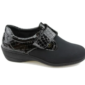 Softmode - Black Water Resistant Material Shoe [Extra Wide Fit]