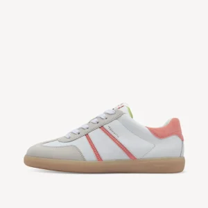 Tamaris - 23624 White and Peach Retro Trainer