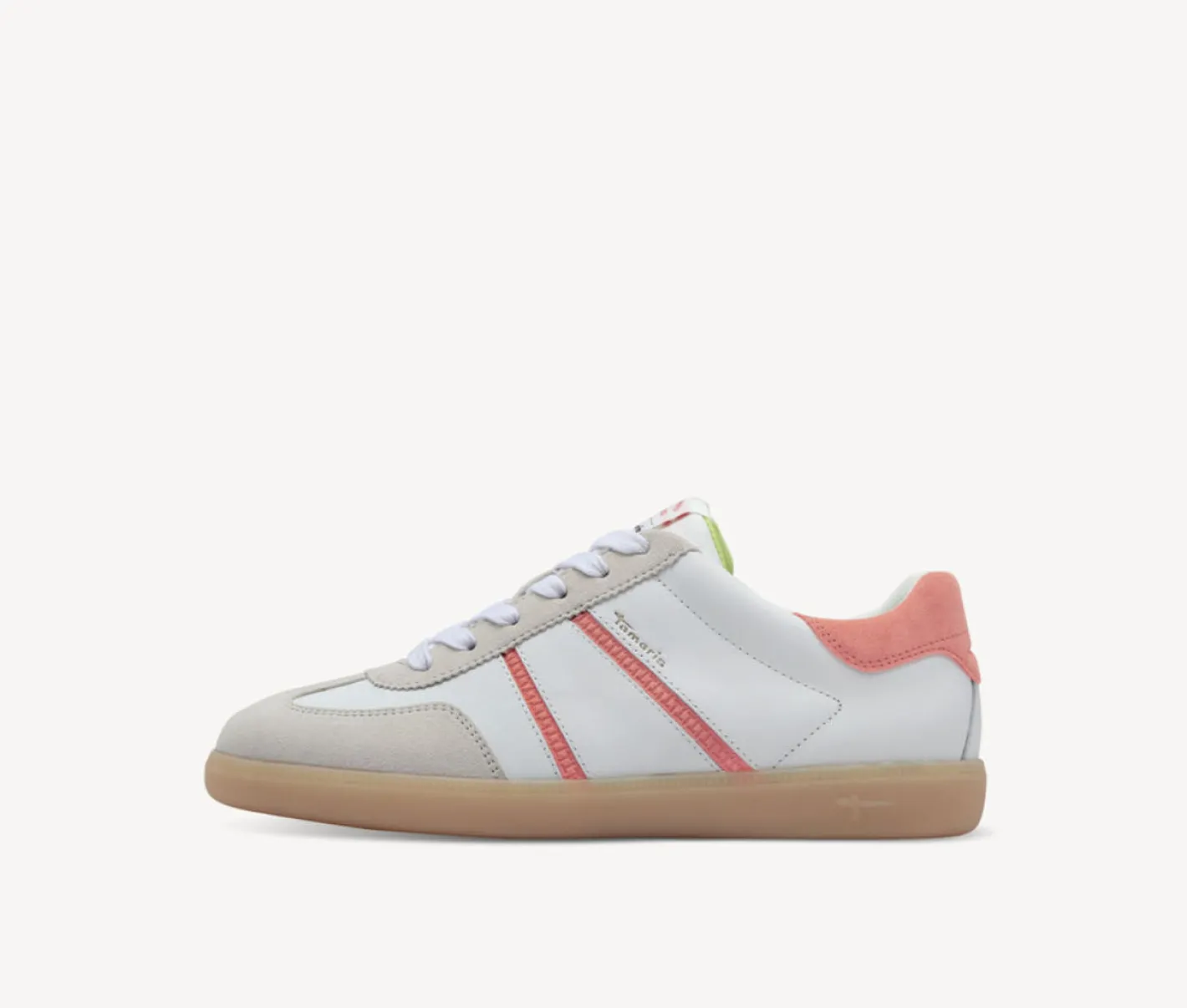 tamaris___white_and_peach_0.webp Tamaris - 23624 White and Peach Retro Trainer