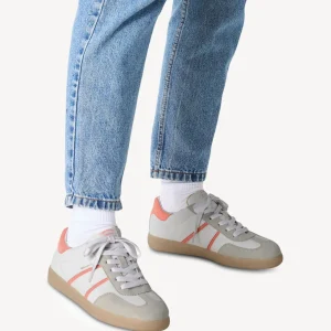 Tamaris - 23624 White and Peach Retro Trainer
