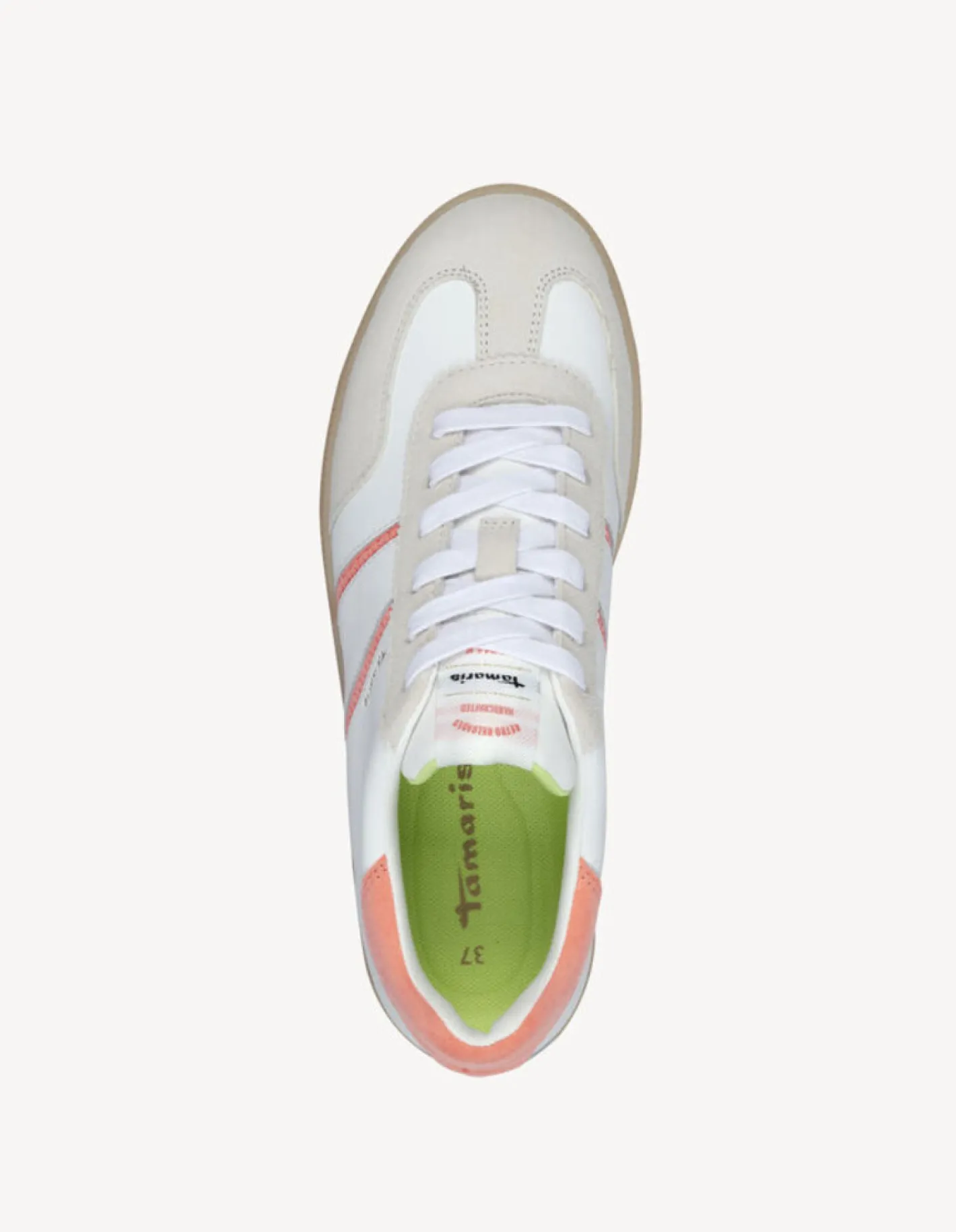 tamaris___white_and_peach_3.webp Tamaris - 23624 White and Peach Retro Trainer