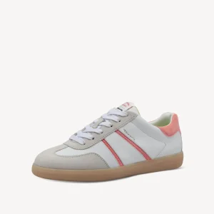 Tamaris - 23624 White and Peach Retro Trainer
