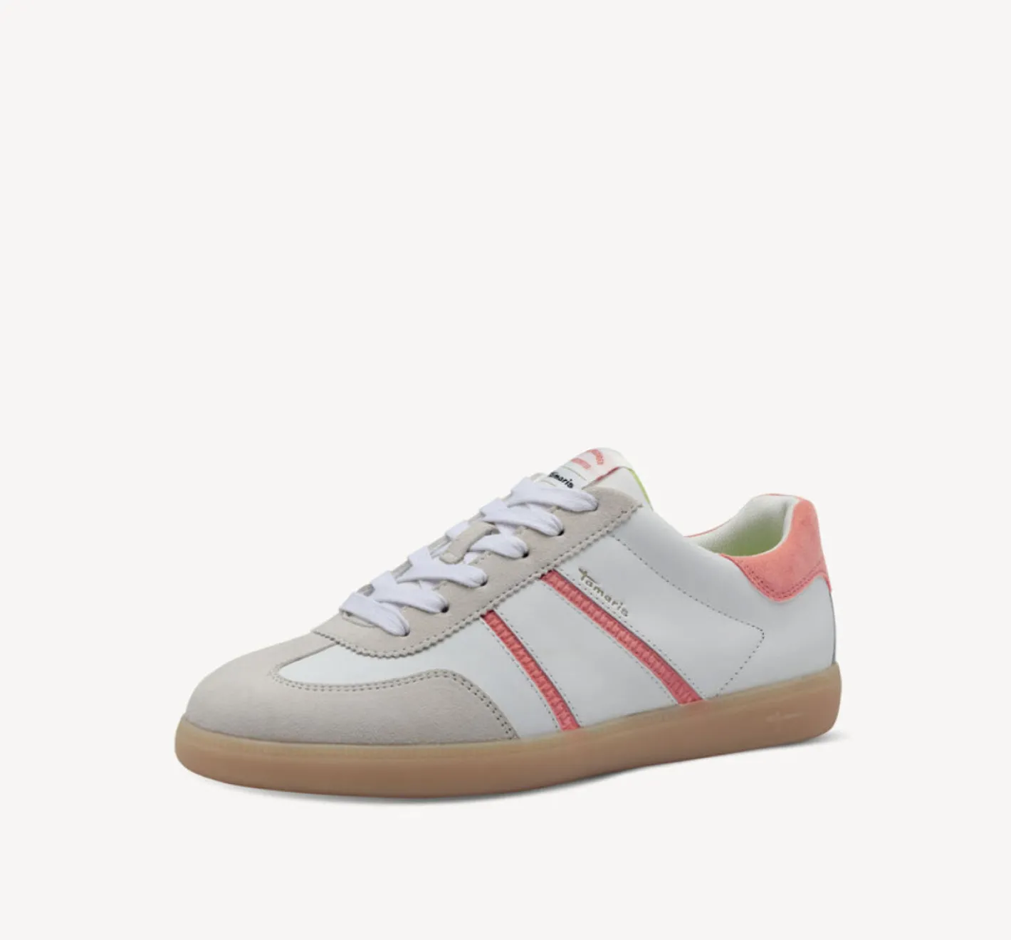 tamaris___white_and_peach_4.webp Tamaris - 23624 White and Peach Retro Trainer