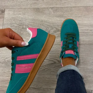 Teddy Smith - 120007 Green and Pink Retro Trainer