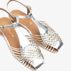 Unisa - Babic Silver and Gold Leather Sandal