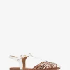 Unisa Babic White and Tan Leather Sandal