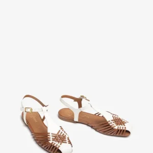 Unisa Babic White and Tan Leather Sandal