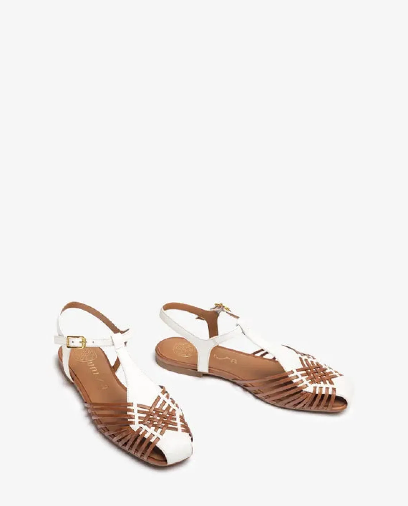 unisa_babic_white_and_tan_1.webp Unisa Babic White and Tan Leather Sandal
