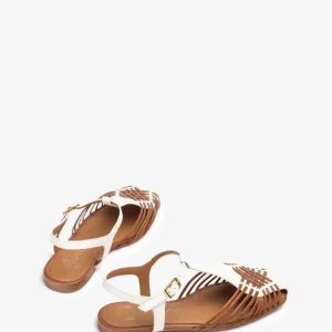 Unisa Babic White and Tan Leather Sandal