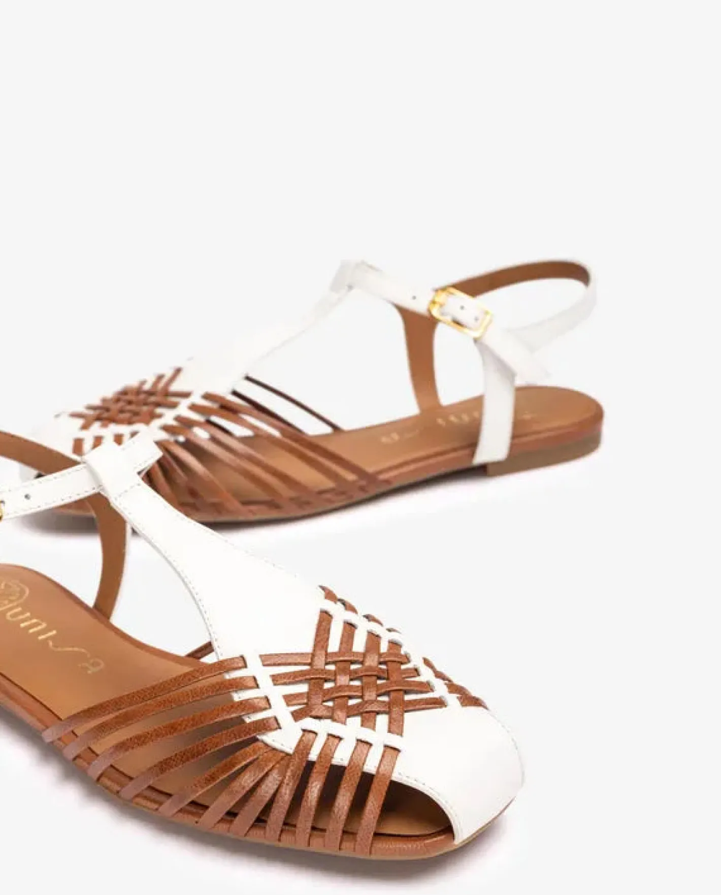 unisa_babic_white_and_tan_3.webp Unisa Babic White and Tan Leather Sandal