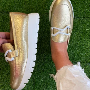 Wonders - A-2480 Gold Wedge Loafer