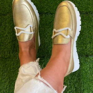 Wonders - A-2480 Gold Wedge Loafer