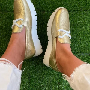 Wonders - A-2480 Gold Wedge Loafer