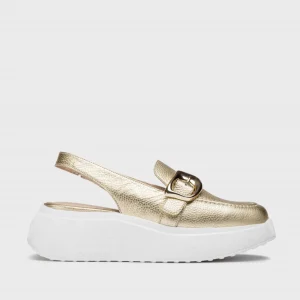 Wonders - A-3624 Gold Wedge Slingback