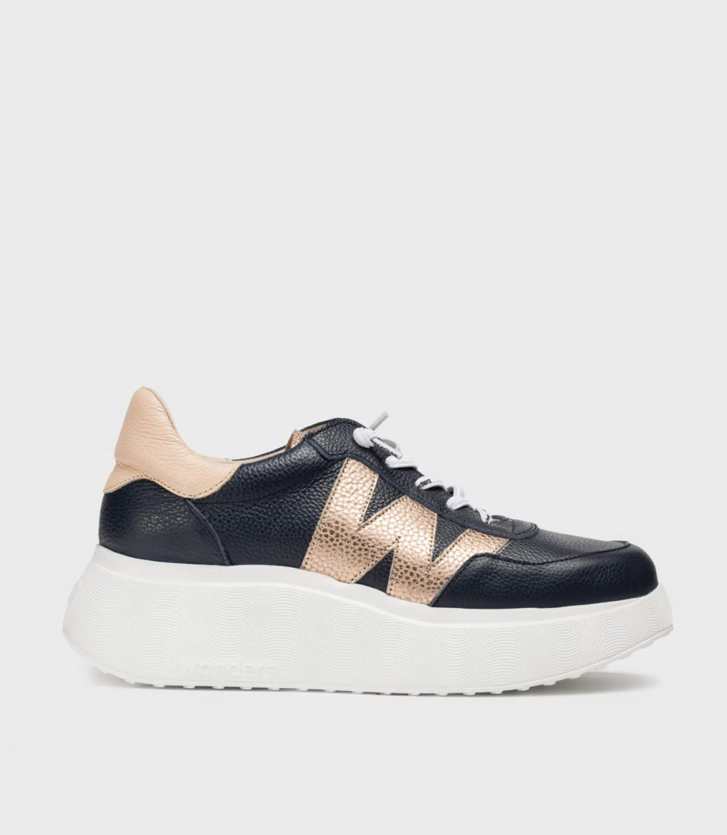 wonders__a_navy_and_rose__0.webp Wonders - A-3625 Navy and Rose Gold Trainer
