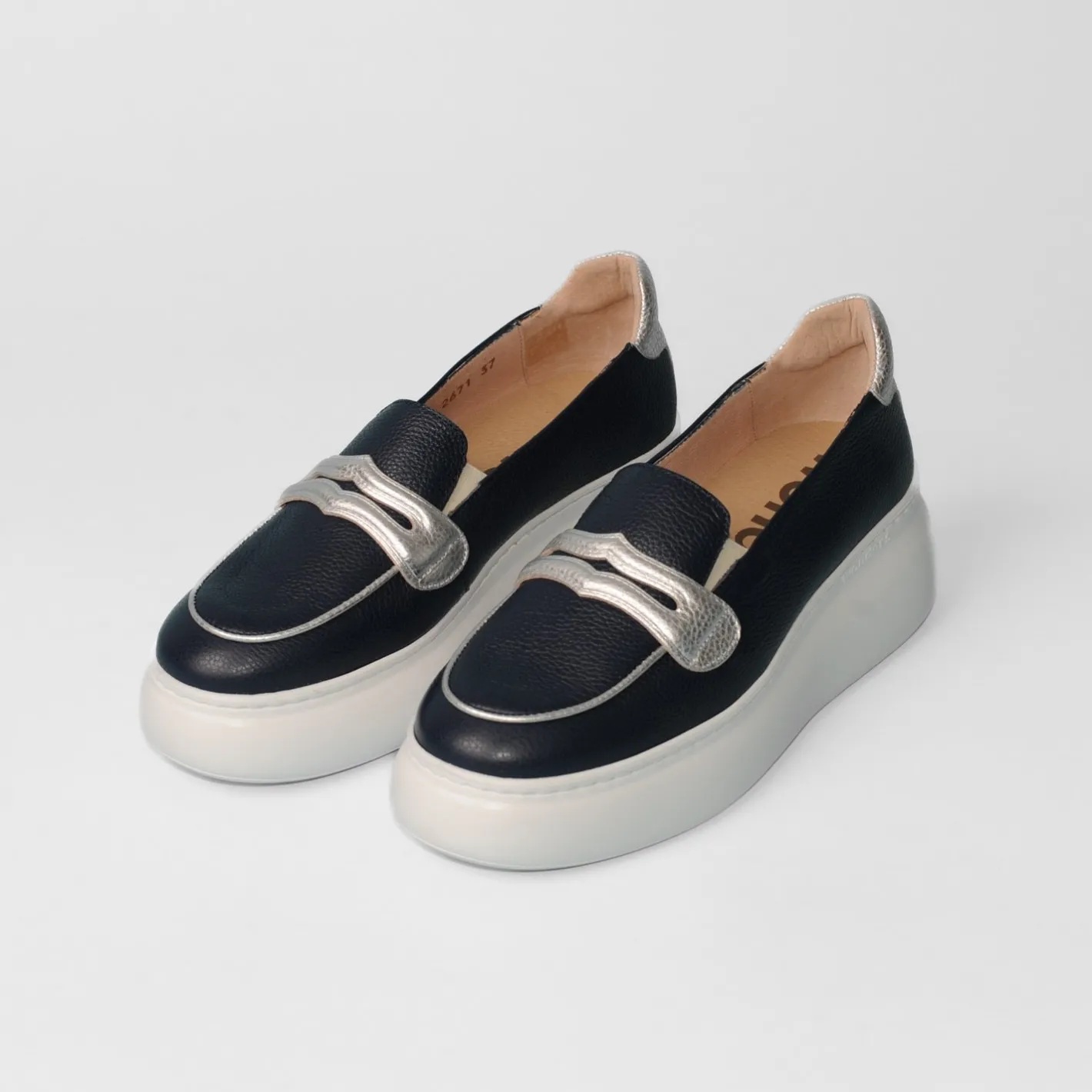 wonders__a_navy_wedge_loa_2.webp Wonders - A-2671 Navy Wedge Loafer