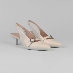 Wonders - G-7101 Ivory Kitten Heel Slingback