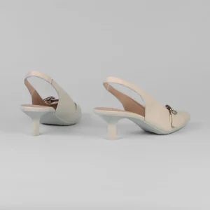 Wonders - G-7101 Ivory Kitten Heel Slingback