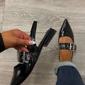 XTI - 144023 Black Patent Slingback