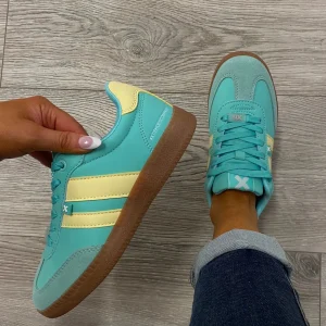 XTI - 143485 Blue and Yellow Retro Trainer