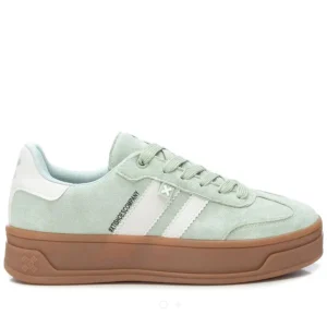 XTI - 143644 Pastel Green Suede Platform Trainer